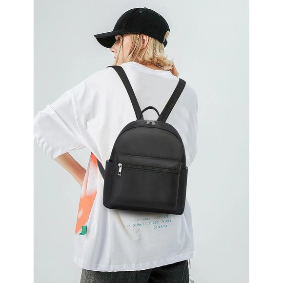 Women Black Polyester Light Weight Small Waterproof Mini Backpack main image 5